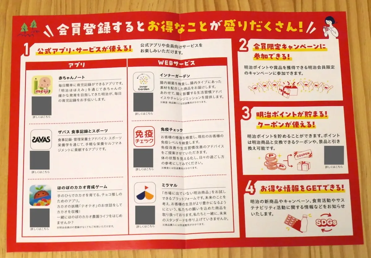 明治会員IDサービスご案内 裏