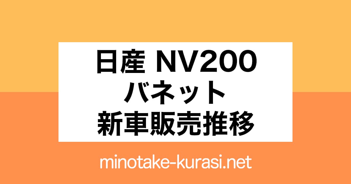 日産NV200バネット新車販売推移